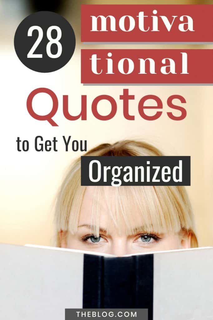 Lady looking over a book. 28 motivational quotes to get you organized