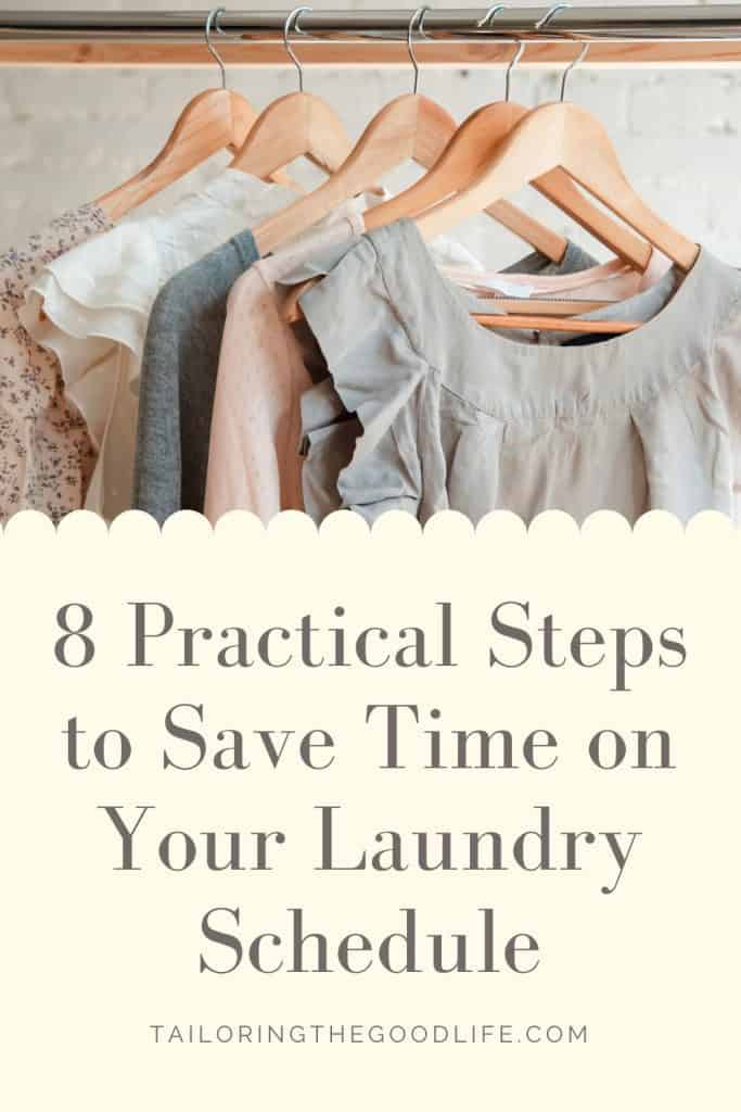 5 clothing hangers with dresses and cardigans hanging on a clothing rack - 8 practical steps to save time on your laundry schedule