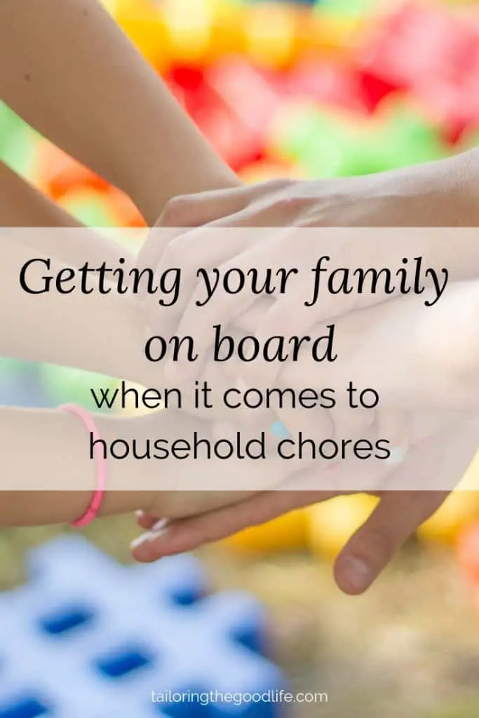 hands together in a circle - getting your family to help with household chores