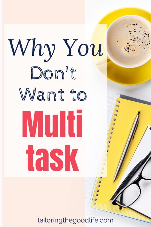 flat lay: desk with yellow coffee cup, yellow notebook, pen, glasses -  Do you want to have multitasking skills?